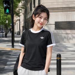 adidas 夏季透气休闲运动日常百搭休闲短袖T恤
