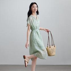 索菲丝尔 女士清新波点印花连衣裙 2026夏