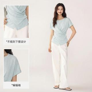 秋水伊人 Fairy系列 不规则交叉扭结 女士T恤