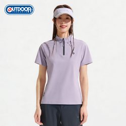 OUTDOOR PRODUCTS 加州云雀2026夏季新款短袖半拉链T恤女吸湿速干
