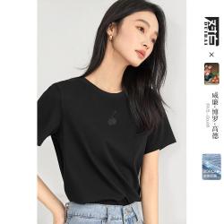 DUIBAI 凉感抑菌 女士绣花短袖T恤 2026