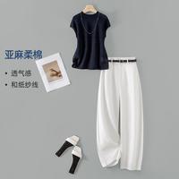 海谧 2026夏简约松弛感舒适棉麻套装