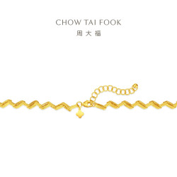 周大福 几何线条 EOF2343 足金黄金项链 40cm 约22.85g