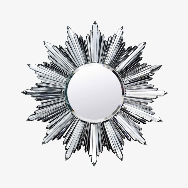 Baccarat 巴卡拉 Heritage 水晶太阳装饰镜 98.50x7.50x98.50cm 银色