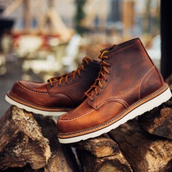 RED WING 男鞋经典1907工装靴6寸方头D头油鞣皮牛皮男靴马丁靴
