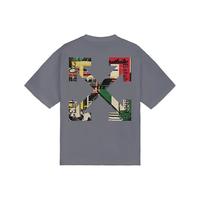 OFF-WHITE 纯棉宽松 灰色 2XL 短袖T恤