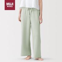 無印良品 MUJI 女式 粗松编织 长裤 女士睡裤 26年春季新品 淡绿色 M