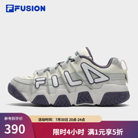 FILA FUSION潮牌女鞋复古篮球鞋季运动鞋 奶白/月岩灰-GA 38