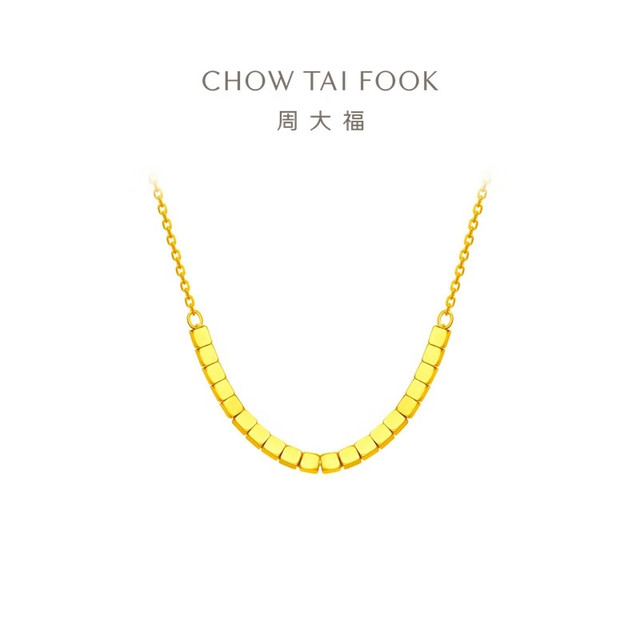 周大福 ING小方糖黄金套链 F229085 4.25g 黄金项链
