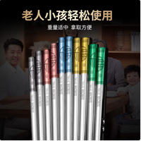 双枪 5双套装316L不锈钢筷 加厚防烫筷防滑  五福临门