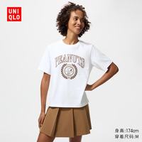 优衣库 PEANUTS UT/短袖T恤女装印花483258 00 白色