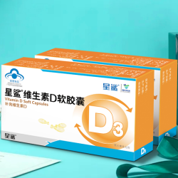 星鲨 幼儿童维生素D3滴剂软胶囊 维生素D360iu* 30粒*6盒