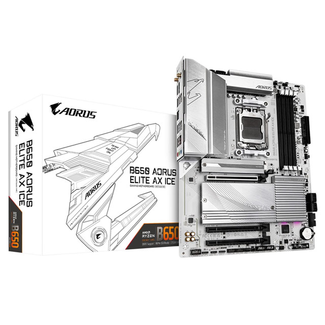 技嘉 B650 主板 AM5 DDR5 PCIe5.0 白色 ATX WiFi6E 锐龙7000