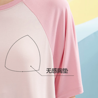 内茵 带胸垫睡裙女2026新款夏季冰丝凉感可外穿家居服中长款睡衣
