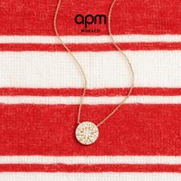 APM Monaco Soleil项链高级轻奢时尚金色首饰锁骨颈链