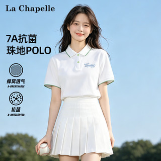 拉夏贝尔 抗菌速干 白色 M 女士POLO衫