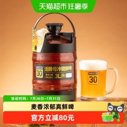 鲜啤30公里 德式小麦活酵母冷链运输真鲜啤精酿原浆啤酒白啤3L*1桶