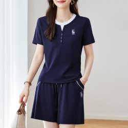 xanLEER 轩凌子 女士休闲运动短袖短裤套装 XS92523052