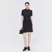 S.DEER 女士休闲风琴褶拼接短袖衬衫连衣裙 S22281209
