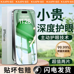 佳匹 iphone17Promax钢化膜适用苹果16Pro/15/14/13绿光超护眼2片+神器
