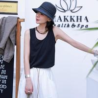 麻霖 原创夏亚麻棉混纺针织布显瘦休闲百搭清凉打底背心