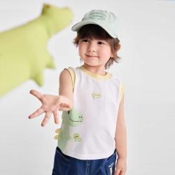 全棉时代 男幼童针织背心 无袖T恤