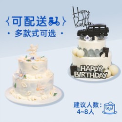 八喜 6+4英寸-冰淇淋/水果生日蛋糕