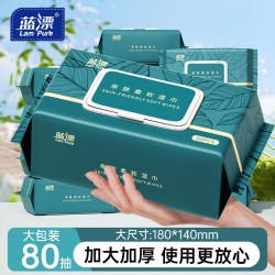 蓝漂 80抽大包家用亲肤湿巾婴幼儿童宝宝手口屁可用温和柔韧湿纸巾