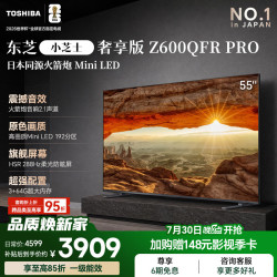 东芝 小芝士55Z600QF PRO 高画质 Mini LED 火箭炮音响 288Hz 4K柔光防眩屏  55英寸