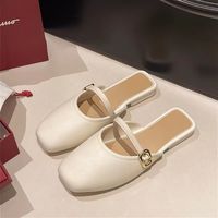 卟卟松鼠 夏季凉拖鞋海边度假塑胶PVC百搭女时尚网红少女学生包头半拖鞋女