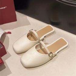 卟卟松鼠 夏季凉拖鞋海边度假塑胶PVC百搭女时尚网红少女学生包头半拖鞋女