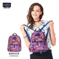 JANSPORT 斑水彩花卉迷你双肩背包