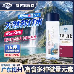 天山泊 天然饮用苏打水弱碱含钾泉水矿物质丰富 350ML*24瓶 共1箱 源自长寿之都