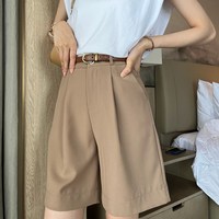 Lulu Peach 露露蜜桃 西装短裤女 卡其色