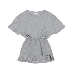ZARA 女式纯色收腰叠层短袖T恤