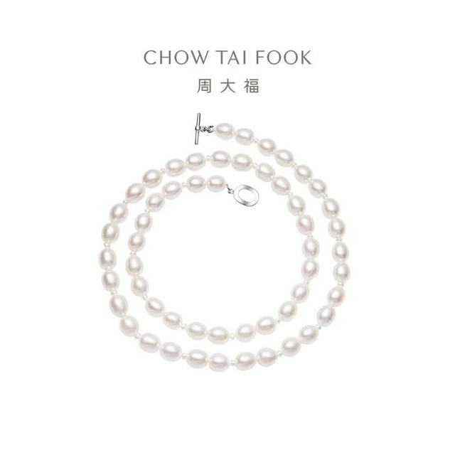 周大福 925银珍珠项链 T70425 珍珠项链