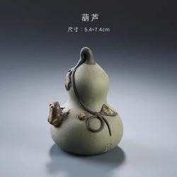 棠门 宜兴紫砂葫芦茶宠喷水青蛙