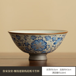 仿古青花陶瓷主人杯