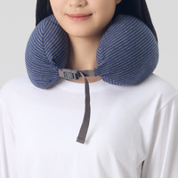 無印良品 MUJI 舒适颈部靠枕 蓝灰条纹 U型枕