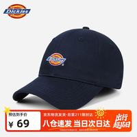 Dickies 鸭舌帽男士防晒帽女士软顶太阳帽显脸小户外遮阳透气棒球帽子藏青