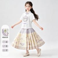 巴布豆 女童刺绣马面裙汉服套装
