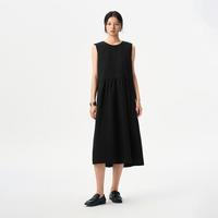 播 女士无袖圆领连衣裙 夏季时尚后领蝴蝶结系带中长裙