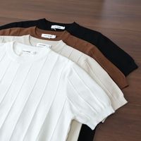 马登 老钱风麦穗纯色提花短袖体恤夏季男士垂感亲肤百搭时尚圆领T恤品质通勤男装
