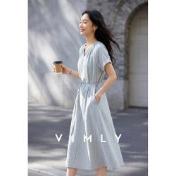 梵希蔓 夏款含棉舒适高腰A字裙