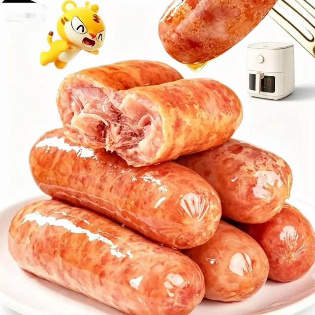 皇家小虎 空气炸锅必备 肉感满满 黑椒味烤肠 共计2500g