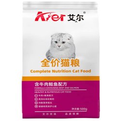 艾尔 猫粮500gX5金枪鱼深海鱼牛肉鲑鱼成猫幼猫主粮适用加菲布偶