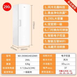 海尔 立式冷冻冰柜335升/290L家用风冷无霜抽屉式大容量全冷藏一级