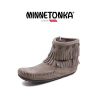 MINNETONKA 迷你唐卡 流苏毛毛雪地靴 女士乐福鞋