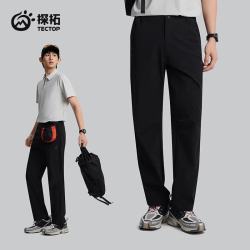 探拓 户外软壳裤男女透气快干登山徒步休闲速干裤 云墨黑 XL