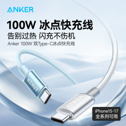 Anker 100W快充 数据线  尼龙织 Type-C Type-C 100W 黑 5A